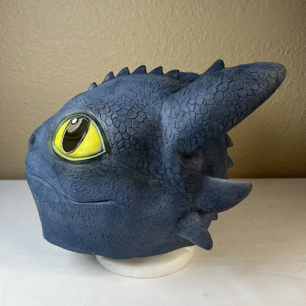 How to Train Your Dragon Toothless Night Fury Latex Full Mask, One Size